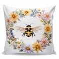 thumbnail image 2 of Spring Bee Wreath Decorative Pillowcase 16''x16'', Farmhouse Watercolor Floral Throw Pillow Covers Soft Cushion Case for Couch Sofa Bedroom Living Room, Pillowcase Boho Decor, 2 of 8