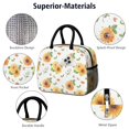 thumbnail image 3 of Insulated Lunch Bag for Women, Floral Print Oxford Fabric Lunch Box, Leakproof Thermal Cooler Tote for Work, School & Picnic, Sunflower Floral Print, 3 of 5