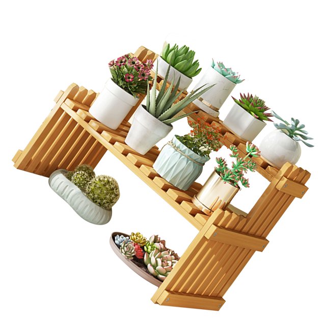 Desktop Flower Rack,Table Top Bamboo Plant Desktop Flower Shelf Desk Flower Pot Holder High Capacity