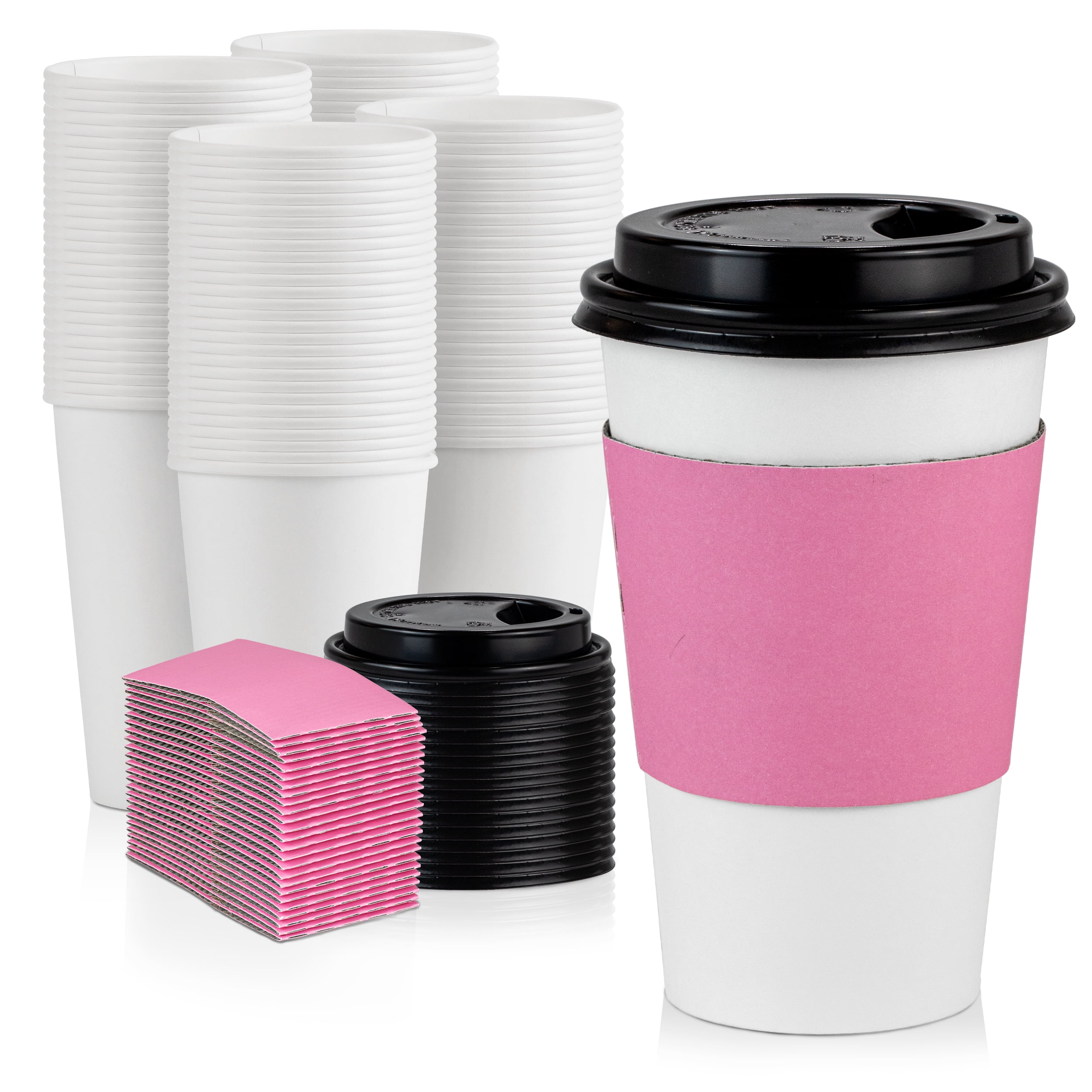 SINGLE WALL PAPER CUPS 500 x 8oz 12oz WHITE FOR COFFEE TE HOT COLD DRINKS & LIDS