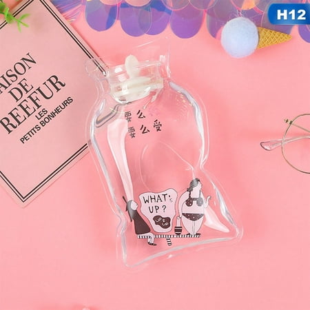 Hot Water Bottle Kids TURNTABLE LAB Thick Clear Cartoon Unicorn Cute Hot Water Bottle Hand Warmer Bed Bag Kids Adult ()