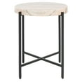 thumbnail image 3 of SAFAVIEH Azula Modern Stone Round Top Accent Table, Burnt Orange Stone, 3 of 8