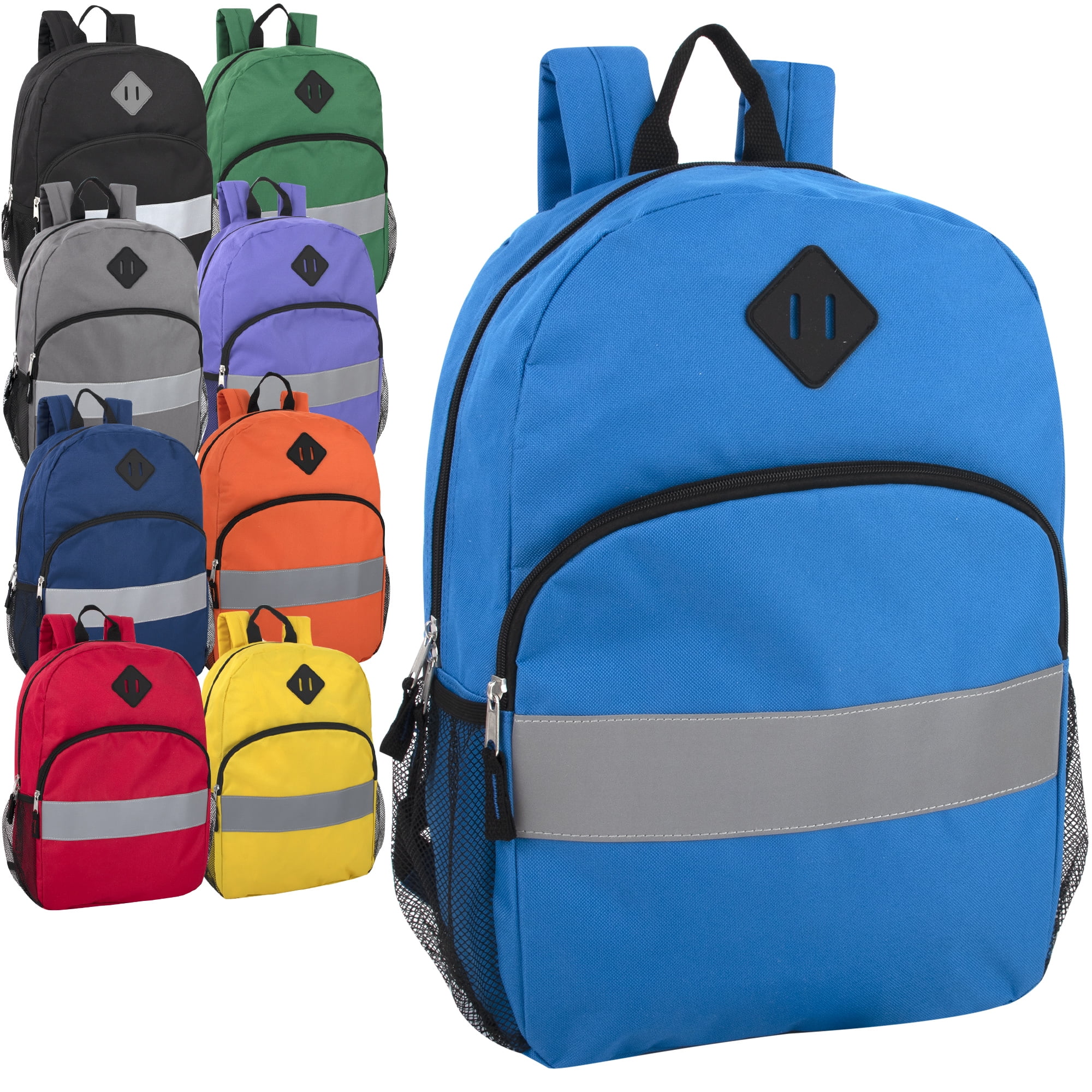 Trailmaker 24 Pack Solid Color Bulk Backpacks for School with