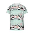 thumbnail image 4 of Wukai Cute Panda Youth Unisex Short Sleeve T-Shirt for Boys, Girls, Teens, and Kids-Large, 4 of 7