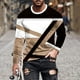 thumbnail image 1 of Blusas y camisas de manga larga con cuello redondo para hombre, estilo casual, cuello redondo, manga larga, estampado, blusa para hombre, 1 of 4