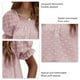 thumbnail image 4 of Camiseta de manga corta abombada,Camiseta de manga corta abombada de jacquard con mangas abullonadas para mujer Camisas de manga corta de jacquard Materiales ecológicos, 4 of 5
