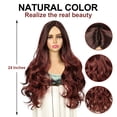 thumbnail image 5 of Phocas Long Wigs for Women Red Wavy Curly Wig for Daily Party Use 26 in, 5 of 6