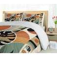 thumbnail image 5 of Ambesonne Monstera Duvet Cover Set, Boho Mid Century Sun Leaf, Queen, Cinnamon Black Beige, 5 of 6