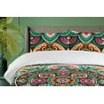 thumbnail image 2 of Ambesonne Boho Duvet Cover Set, Colorful Mandala Romani Style, King, Hot Pink Dark Seafoam, 2 of 4