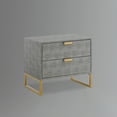 thumbnail image 3 of Nicole Miller Jaheim Faux Shagreen Side Table with 2 Drawers, Grey/Gold, 3 of 7