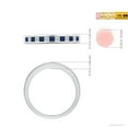 thumbnail image 6 of Angara Natural 0.32 Ct. Blue Sapphire with Diamond Non Eternity Wedding Band in 14K White Gold for Women (Ring Size: 3.5), 6 of 11