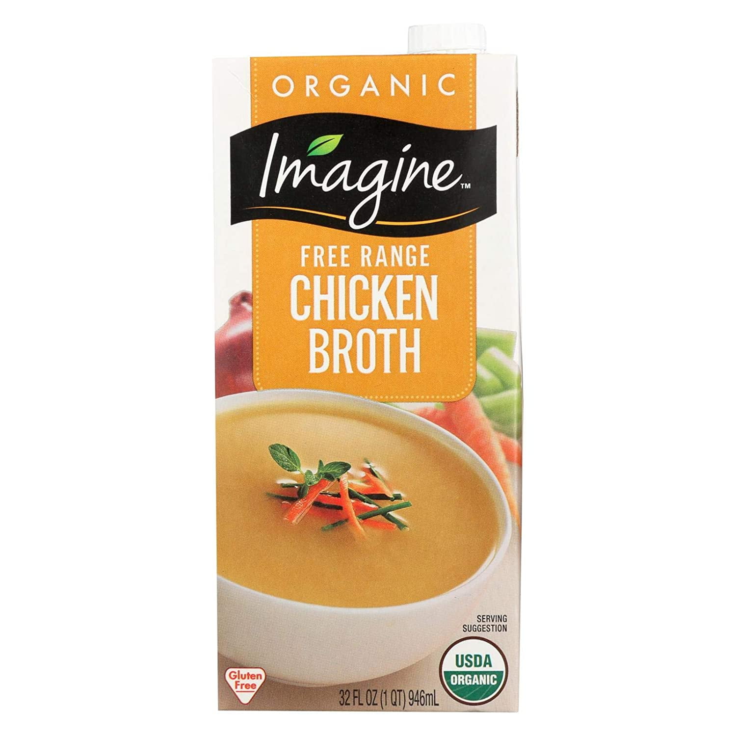 Imagine Foods Organic Free Range Chicken Broth 32 fl oz Pack of 4