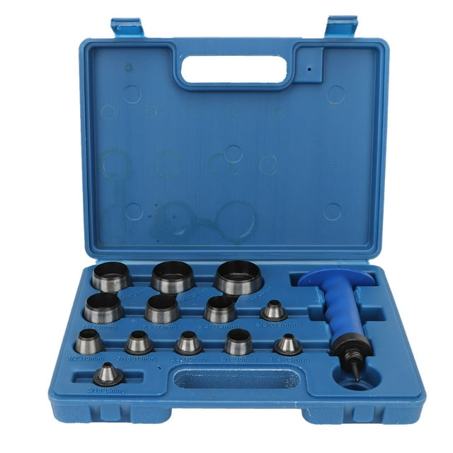 14Pcs Hollow Punch Set DIY Leather Craft Belt Punching Tool 5mm-35mm with Plastic BoxHollow Punch Set 14pcs