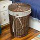 thumbnail image 5 of Cesto de ratán elegante para la colada con tapa para el hogar, tejido decorativo, soporte para ropa tejida, 5 of 5