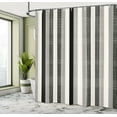 thumbnail image 5 of Ambesonne Retro Shower Curtain, Stripes Classic Pattern Print, 69"Wx84"L, Black Grey, 5 of 5