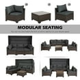 thumbnail image 6 of Haverchair Rattan Patio Furniture Set 6 Pieces with Retractable Canopy Wicker Sectional Sofa Set Daybed Outdoor Furniture Set with Adjustable Backrest and Cushions Storage Table,Gray, 6 of 9