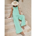 thumbnail image 3 of MOSHU Two Piece Lounge Sets for Women Loose Fit Tank Tops and Wide Leg Pants with Pockets Solid Summer Sets, 3 of 9