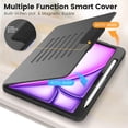 thumbnail image 4 of Dteck Luxury Business Case for iPad Air 11 inch 2025/2024 (M3/M2),Mangetic Leathe Card Slots Smart Case Built-in Pencil Holder Shockproof TPU 7 Viewing Angles Stand Folio Cover,Black, 4 of 10
