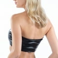 thumbnail image 2 of SWSMCLT Women's Tube Top Metallic Tube Top Mardi Gras Sexy Pull On Smooth Strapless Top Soft Summer Fashion Black Large, 2 of 4