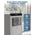 thumbnail image 3 of GloryStar Portable AC 8,000 BTU, Dehumidifier & Fan, 350 Sq.ft. Coverage, Smart Auto Mode, 24 Hour Timer, Ultra-Quiet, Remote, Rolling Design, Window Kit, 3 of 8