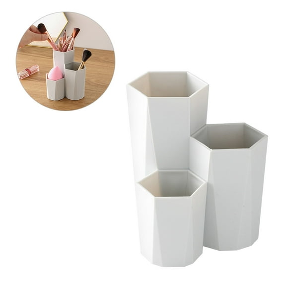 MUSEYA 1Pcs Hair Brush Organizer Plastic Grey for Simple Storage in Office and Home