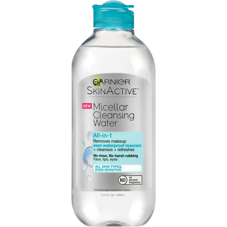 Garnier SkinActive Micellar Cleansing Water, For Waterproof Makeup, 13.5 fl. (Best Drugstore Micellar Water)