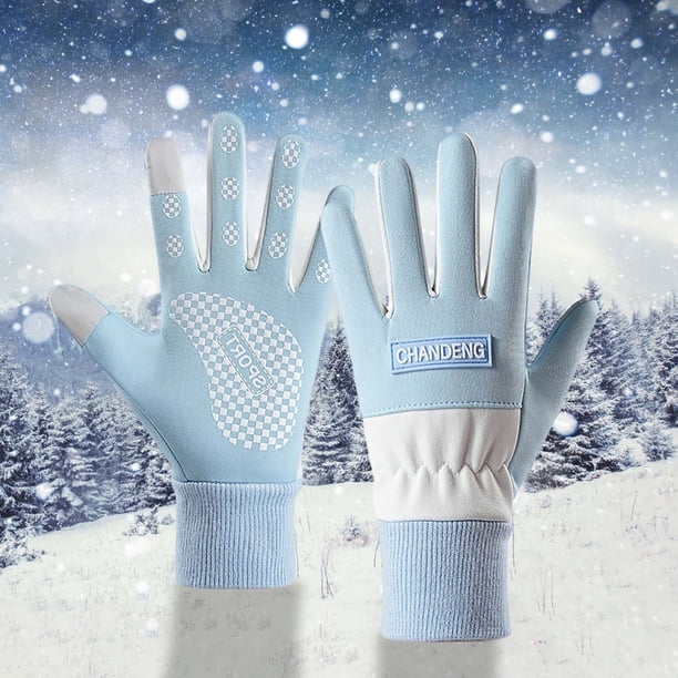 Guantes de invierno para mujer con forro polar y pantalla táctil, guantes deportivos para exteriores con dedos completos, mitones para mujer