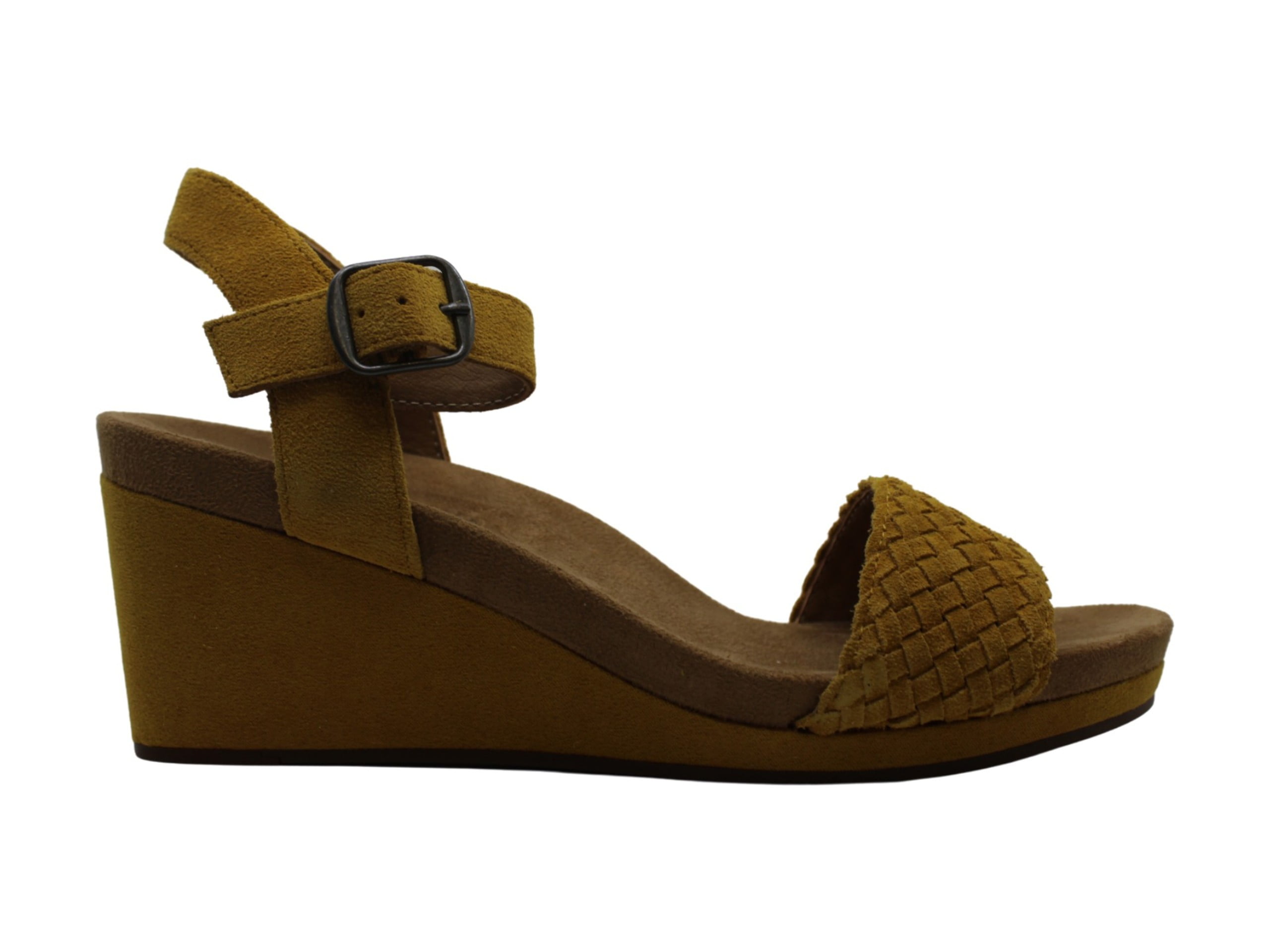 Lucky Brand Womens Leather Open Toe Casual Platform, Yellow