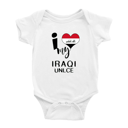 

I Heart My Iraqi Unlce Iraq Love Flag Baby One-Pieces Baby Bodysuit (White 3-6 Months)