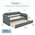 thumbnail image 5 of ClickDecor Bella Upholstered Daybed and Trundle Dark Gray, 5 of 7