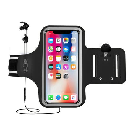 Arm Band, EEEKit Universal Sports Fitness Armband Phone Case Pouch with Reflective Strip & Key Holder for iPhone Xs Max X 8 7, Galaxy S10 S10 Plus S10E S9 S8 S7 Edge - Running, Gym, Outdoor, (Best Iphone Sports Band)
