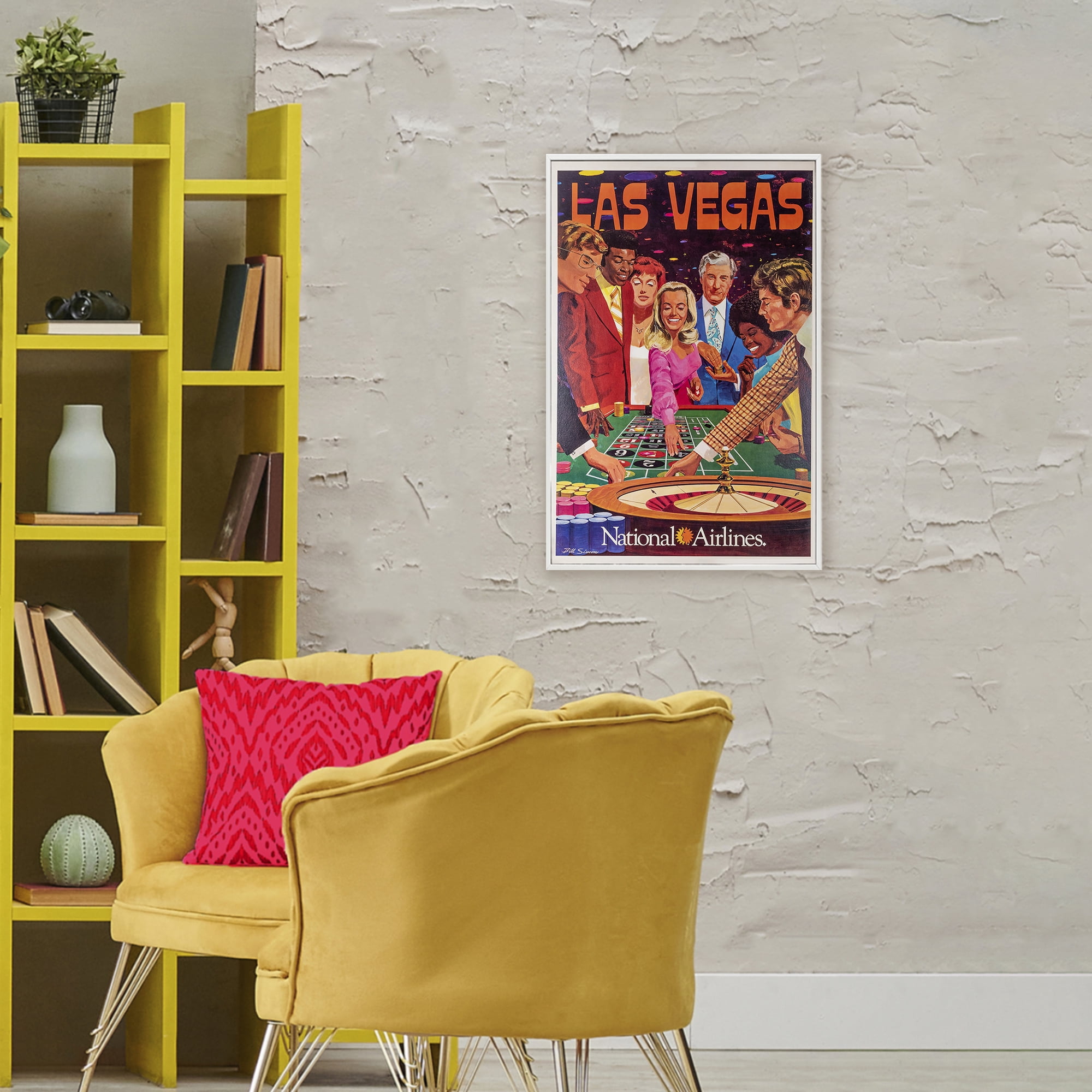 Stupell Industries Vintage Las Vegas Casino White Framed Giclee Art, design by Vintage Posters
