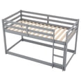 thumbnail image 3 of Jump Into Fun Bunk Bed Twin over Twin, Toddler Bunk Beds with Safety Guard Rails, Ladder, Wooden Heavy Duty Twin Bunk Beds for Kids, Bedroom, Low Bunk beds No Box Spring Required, Noiseless, Gray, 3 of 8