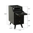 thumbnail image 3 of Muwuele Solid Wood Small Nightstand with Drawers, Dorm Bedside Table, Narrow Black Nightstand for Bedroom, Living room, 3 of 13