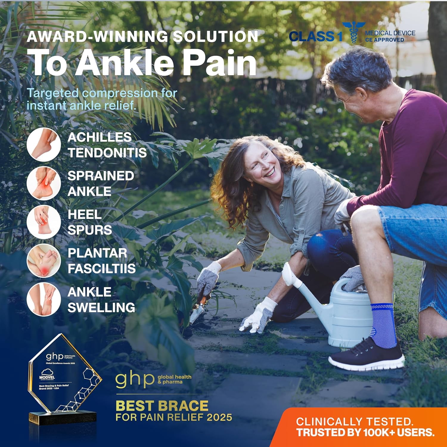 MODVEL Ankle Brace,  Blue,  XL, (2 Pack)
