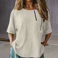thumbnail image 2 of Womens Summer Tops Casual Fall Button Down V Neck Elegant Short Sleeve Fashion Daily Blouse, 2 of 6