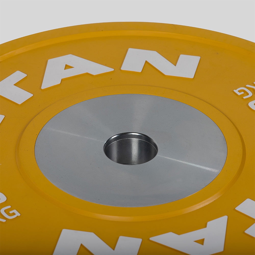 Titan Fitness 15 KG Single Elite Competition Bumper Plate, Yellow Olympic Weight Plate