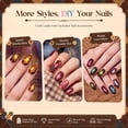 thumbnail image 5 of Beetles Mocha Sweater Cat Eye Gel Nail Polish Set, 6 Colors 9ml Fall Gel | Brown-Based Iridescent Cat Eye Gel Kit Magnetic Effect, Button Charms & Star Stickers & Magnet, Soak Off UV Salon at Home, 5 of 8