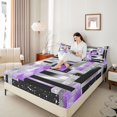 thumbnail image 4 of Manfei Female Men Geometric Plaid Rectangle Twin Sheet Sets 3pcs,Abstract Gradient Twin Fitted Sheet Microfiber,Bling Glitter Breathable Flat Sheet,Luxury Bedroom Decor, 4 of 7