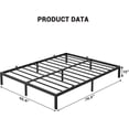 thumbnail image 3 of 8-pulgada heavy-duty metal queen marco de cama: no box spring required, noise-free, easy to assemble, negra, 3 of 7