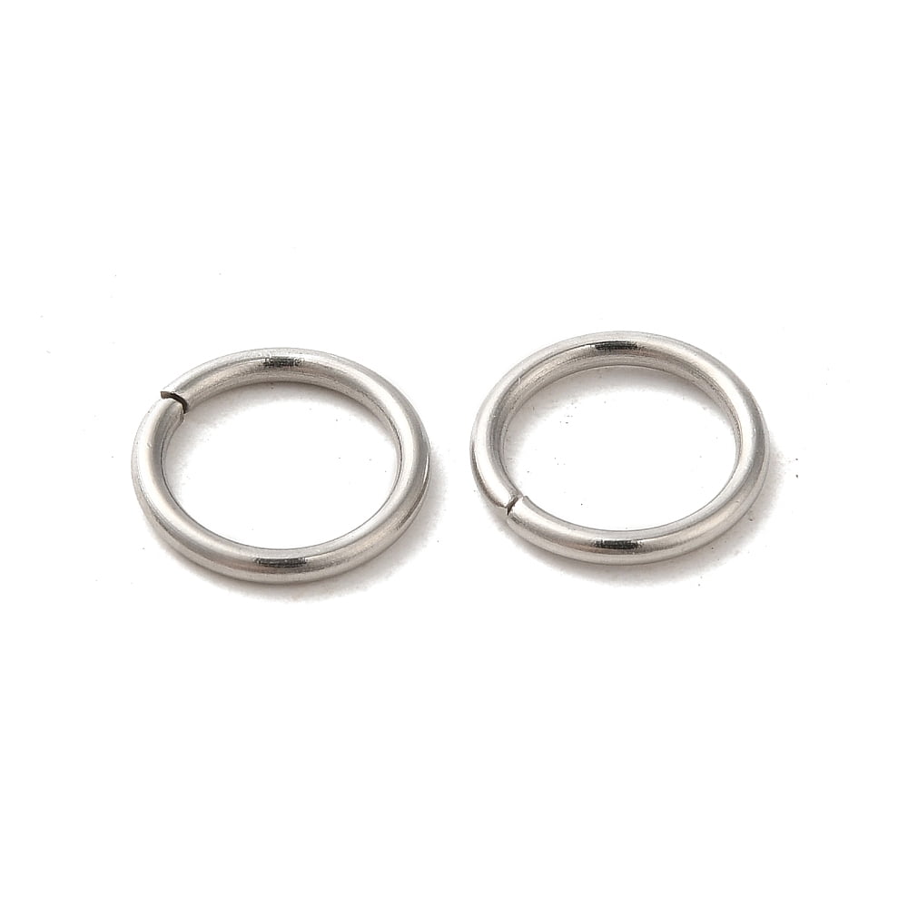 8000 pc Resistant 304 Stainless Steel Open Jump Rings Round Stainless Steel Color 10x1.2mm 17 Gauge Inner Diameter: 7.6mm