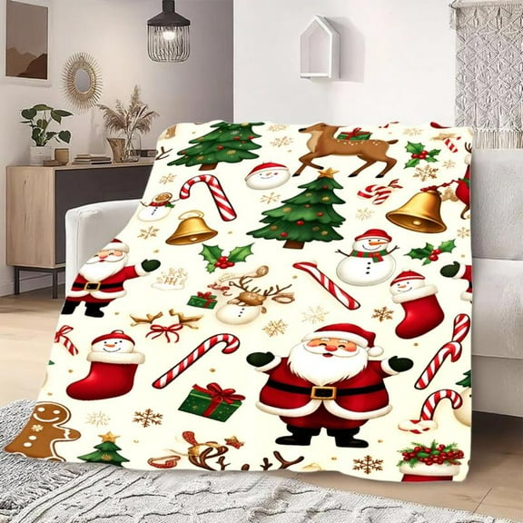 Santa Claus  Blanket – Cozy Holiday Throw for Winter, Cute Festive Design for Home or Gift