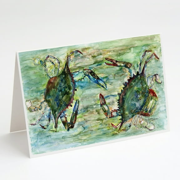 Blue Crab Standoff Greeting Cards and Envelopes Pack of 8