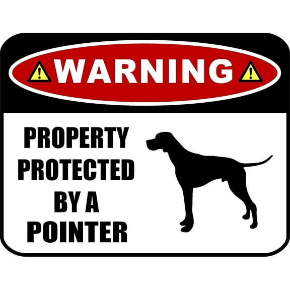 PCSCP Warning Property Protected by a Pointer (SILHOUETTE) 11.5 inch x 9 inch Laminated Dog Sign
