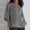 Gray, variant on Idoravan Long Sleeve Shirts for Women Women's Ladies Fashion Cropped Sleeve Solid Cotton Loose Shirt Blouse Top