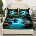 thumbnail image 3 of Erosebridal Natural Waterfall Full Sheet Sets, Mystic Lake Bedding Full Size, Rustic Landscape Decor 4pcs, 3 of 7