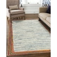 thumbnail image 4 of Unique Loom Chindi Jute Collection Area Rug - Striped (9' x 12' 2" Rectangle Ivory/Blue), 4 of 10