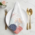 thumbnail image 2 of Coastal Starfish Cloth Napkins, Ocean Weeping Coral Beach Conch Orange Washable and Reusable Dinner Napkins Set of 8, Table Napkin for Kitchen Party Birthday Wedding Hotel Housewarming 20"x20", 2 of 9