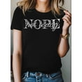 thumbnail image 4 of Women's T-Shirt NOPE Not Today Street Art Simple Short Sleeve Casual Tee Classic Crew Neck T Shirt for Women Black, L, 4 of 7