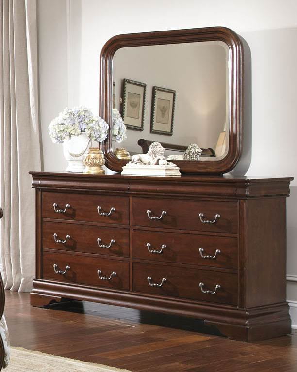 Dresser with Mirror in Mahogany Finish